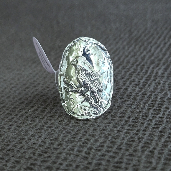 Noa Zuman Sterling Silver🤍 Embossed Bird🐦 Ring💍 - Picture 2 of 16